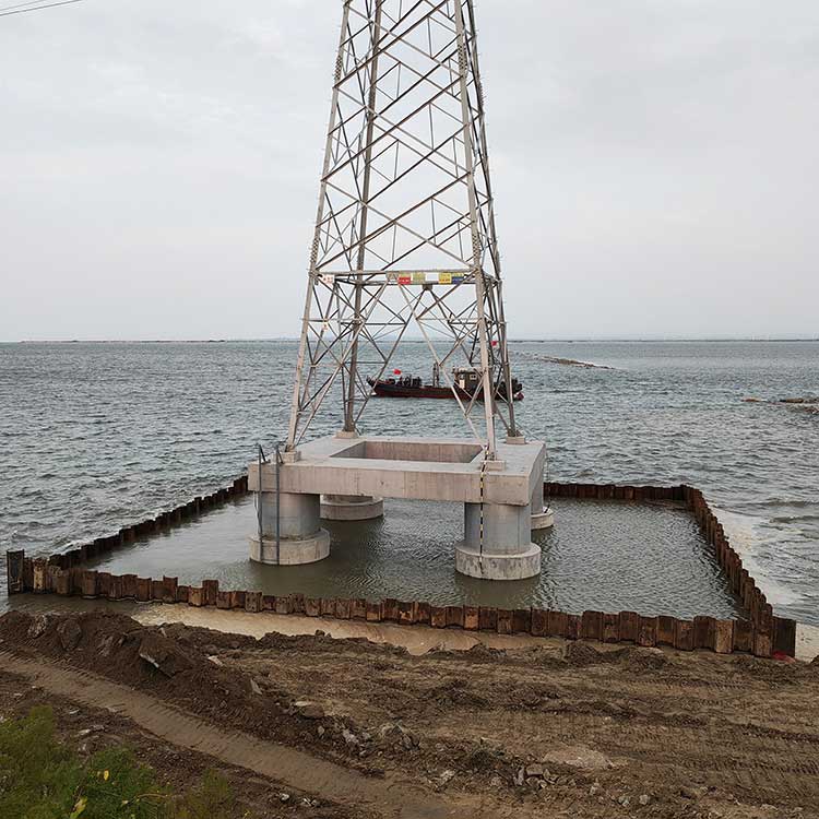 海边电力塔基钢板桩工程